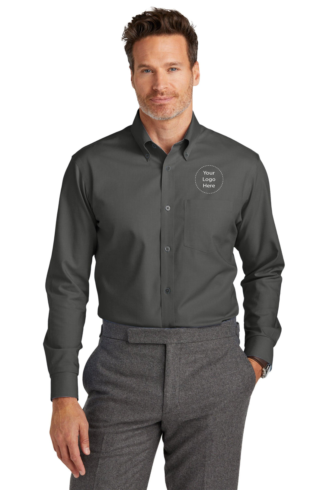 Keller Williams NEW KW-BB18002 Brooks Brothers® Wrinkle-Free Stretch Nailhead Shirt 