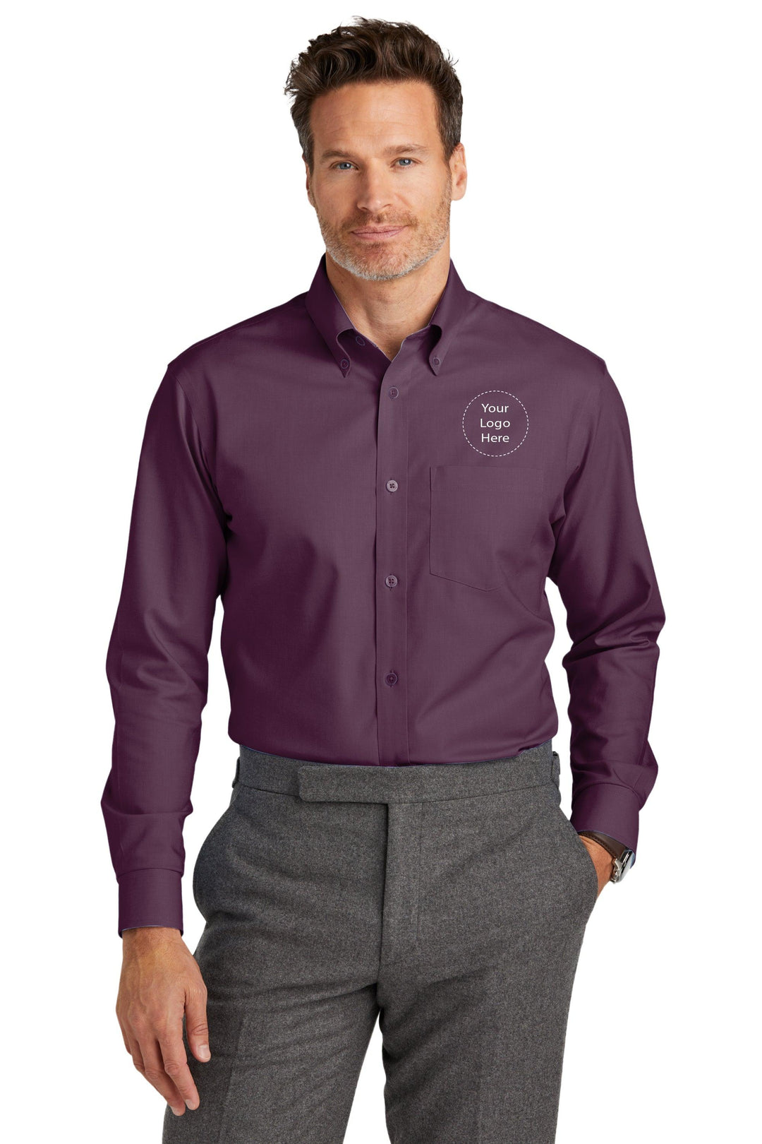 Keller Williams NEW KW-BB18002 Brooks Brothers® Wrinkle-Free Stretch Nailhead Shirt 