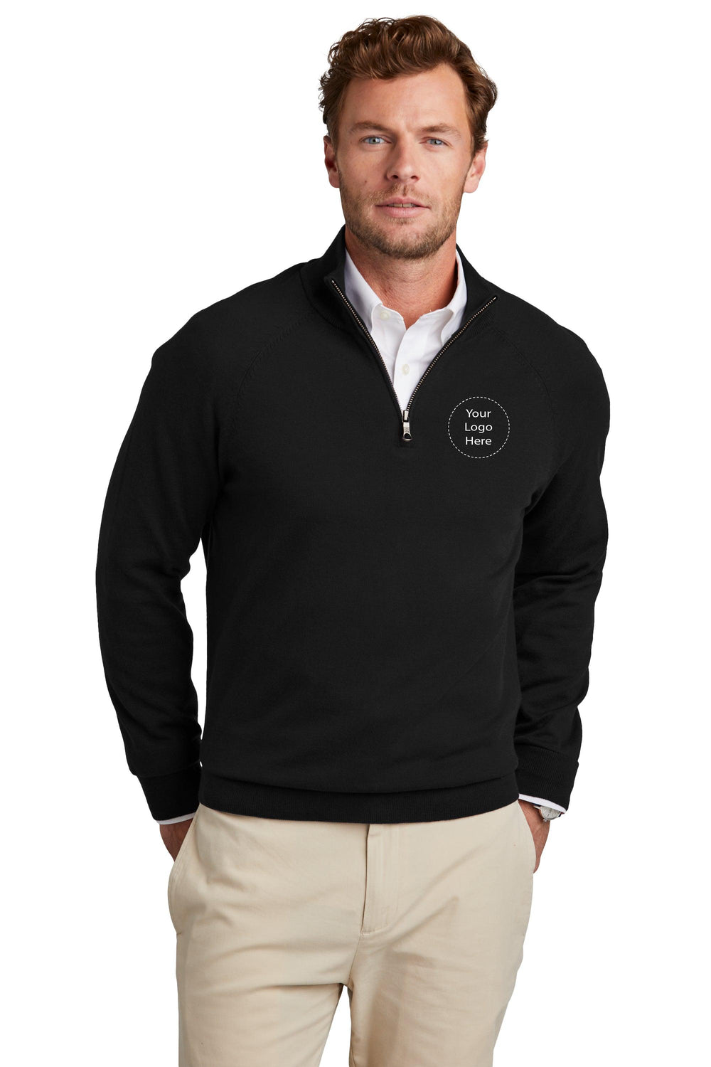 Keller Williams NEW KW-BB18402 Brooks Brothers® Men's Cotton Stretch 1/4-Zip Sweater 