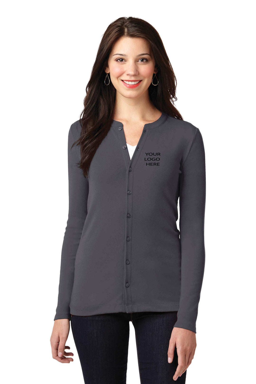 Keller Williams KW-SMLM1008 PA Ladies Concept Stretch Button-Front Cardigan 