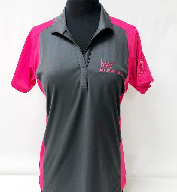 Keller Williams KW-TPLST652 Breast CancerAwareness ST® Ladies' Colorblock Micropique Sport-Wick® Polo 