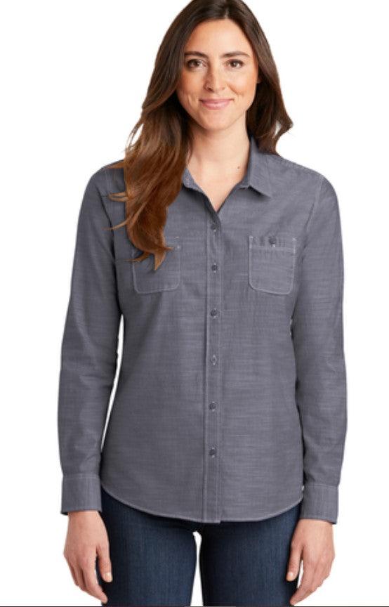 Keller Williams KW-SMLW380 PA Ladies Long Sleeve Slub Chambray Shirt 