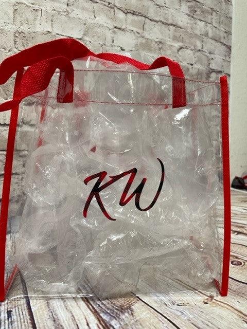 Keller Williams KW-ABBE252 KW Only in Red/Black Plaid Clear PVC Tote 